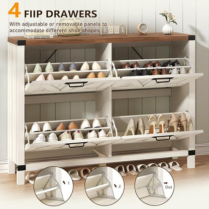 47" Farmhouse Shoe Cabinet - Image 3