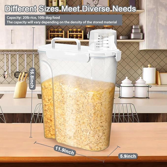 Komzon Rice Storage Containers, Airtight Cereal Containers Storage, - Image 4