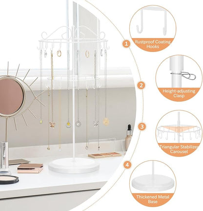 iDavosic.ly 2 Tier Rotating Necklace Holder Organizer - Image 3