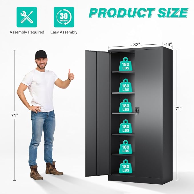 SISESOL Metal Storage Cabinet - Image 2
