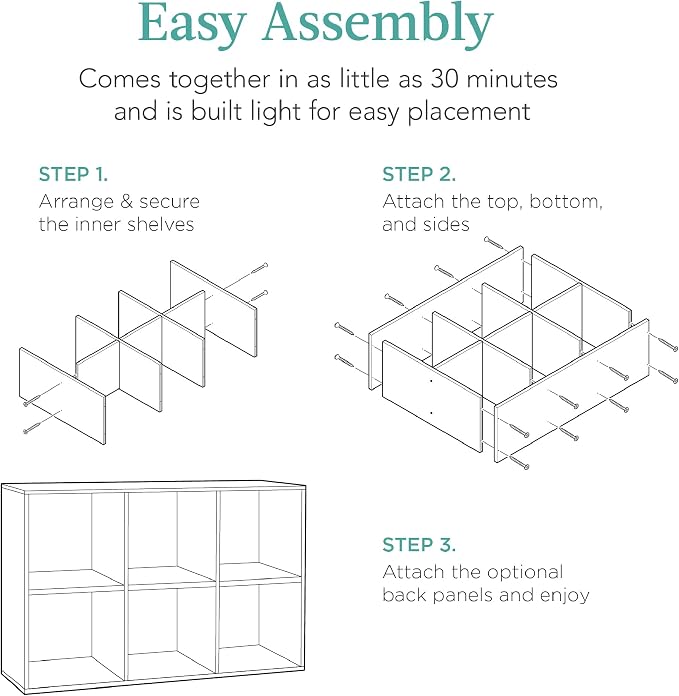Best Choice Products Kids Bookcase 6-Cube Storage Organizer, 13.5in Shelf - Image 7