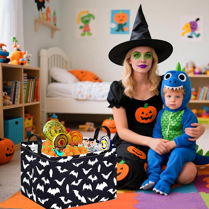 MAIZMZ Halloween Storage Basket Pumpkin Ghost Gift Basket - Image 2
