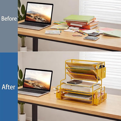 Simple Trending 7 Tier Desk File Organizer, Letter Tray Paper Organizer - Image 5