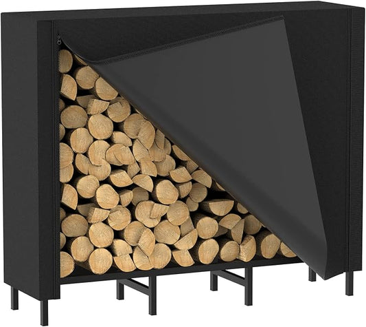 CADUKE 4ft Firewood Rack with Cover, Outdoor Firewood Log Rack by CADUKE