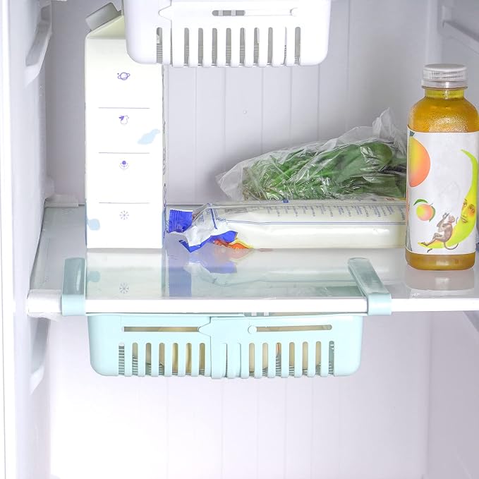 Refrigerator Drawer Organizer 2 Packs Retractable Drawer Refrigerator Storage - Image 6