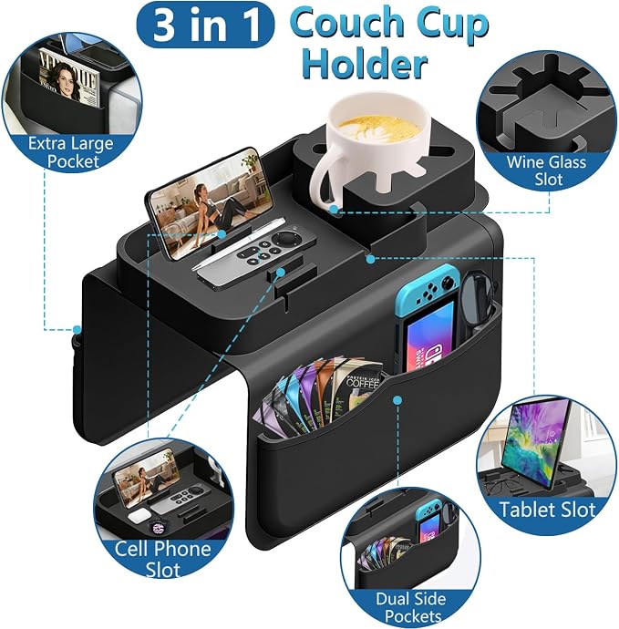 Silicone Couch Cup Holder Tray - Image 5