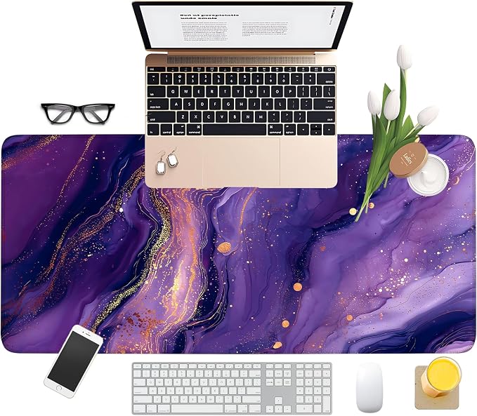 Purple Gaming Mouse Pad 35.4"x15.7"Desk Mat Anti-Slip Rubber Base & Durable - Image 8