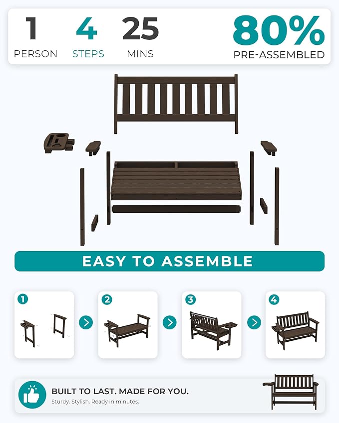 SERWALL HDPE Outdoor Bench - Image 5