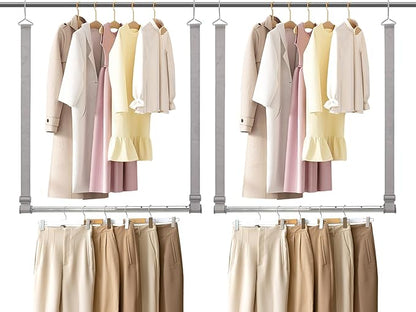 STO STO Closet Hanging Rod, Length and Height Adjustable Closet Rod, by STOSTO