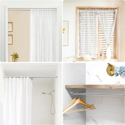AIZESI 2PCS Tension Curtain Rod 28-48 Inch Adjustable No Drilling, No Slip - Image 7
