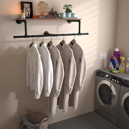 36In Industrial Pipe Clothing Rack - Image 4