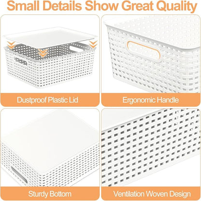 Wekioger Plastic Woven Baskets - Image 5