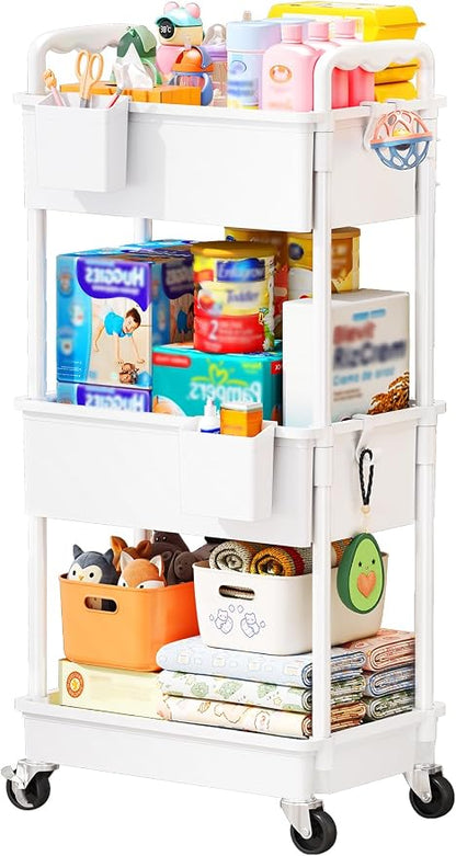 SUNALLY Baby Diaper Caddy Cart, 3 Tier Rolling Diaper Cart by SUNALLY