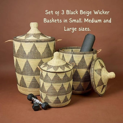 Tall Large Decorative Wicker Storage Basket - Image 6