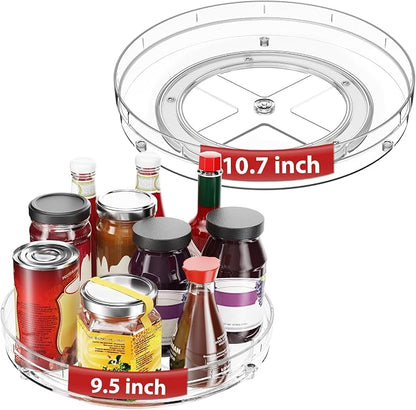 Optish 2 Pack Lazy Susan Organizer, 9.5" 10.7" Lazy Susan Turntable by Optish