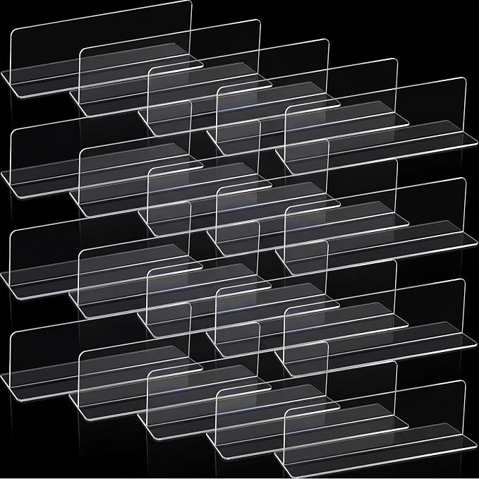 Novabright 20 Pack Shelf Dividers Closet Organizer 12" Tall x 3" Deep Acrylic - Image 2