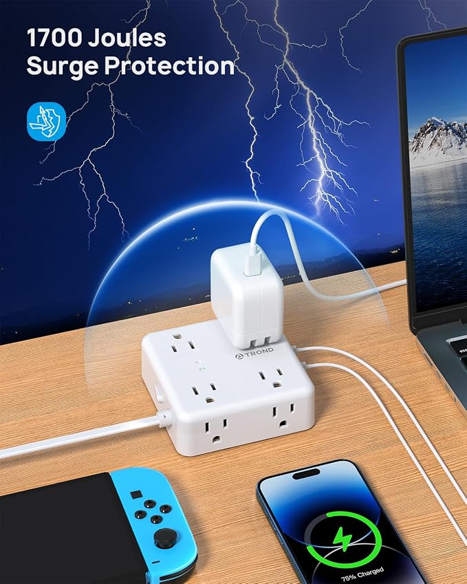 TROND 5ft Flat Extension Cord - Image 5