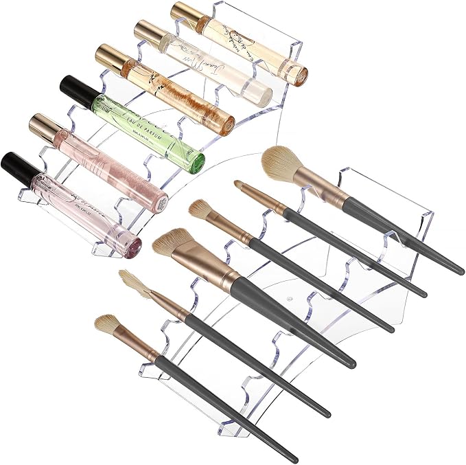 ELLDOO 2 Pack Rollerball Perfume Organizer, 6 Slots Clear Acrylic Perfume by ELLDOO
