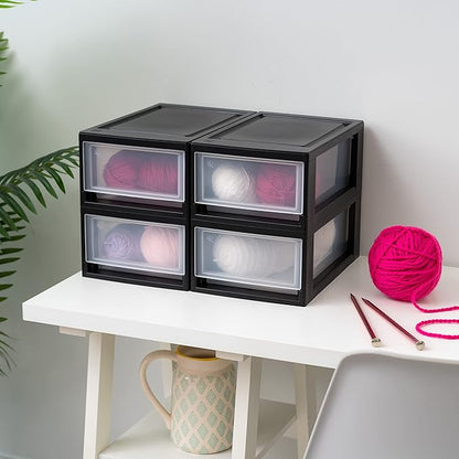 IRIS USA 6 Qt. Small Plastic Stacking Drawer, Stackable Storage Organizer Unit - Image 2