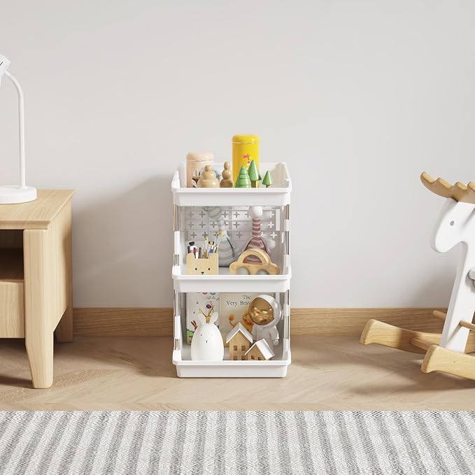 Lifewit 3 Tier Plastic Stackable Storage Baskets - Image 8