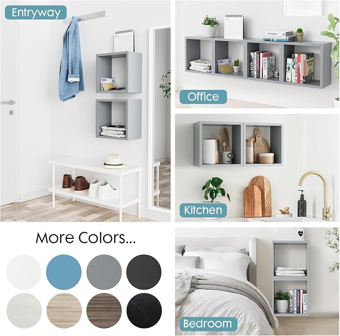 Cube Floating Shelves Set2, Display Shelves Wall Mount 7.75" D x 12.5" W x - Image 5