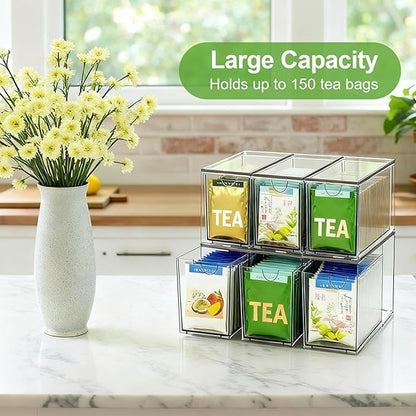 2 Pack Stackable Tea Bag Storage Organizer Drawers – Clear Acrylic Tea Bag - Image 5