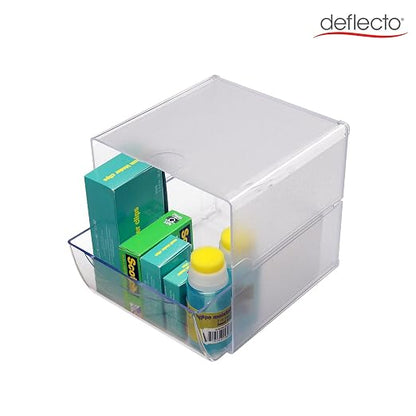 Deflecto Stackable Cube Organizer, Desk and Craft Organizer, 1 Drawer, - Image 3