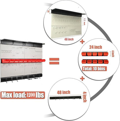 Ultrawall Pegboard Wall Organizer, 48 X 36 inch Garage Storage Pegboard - Image 4