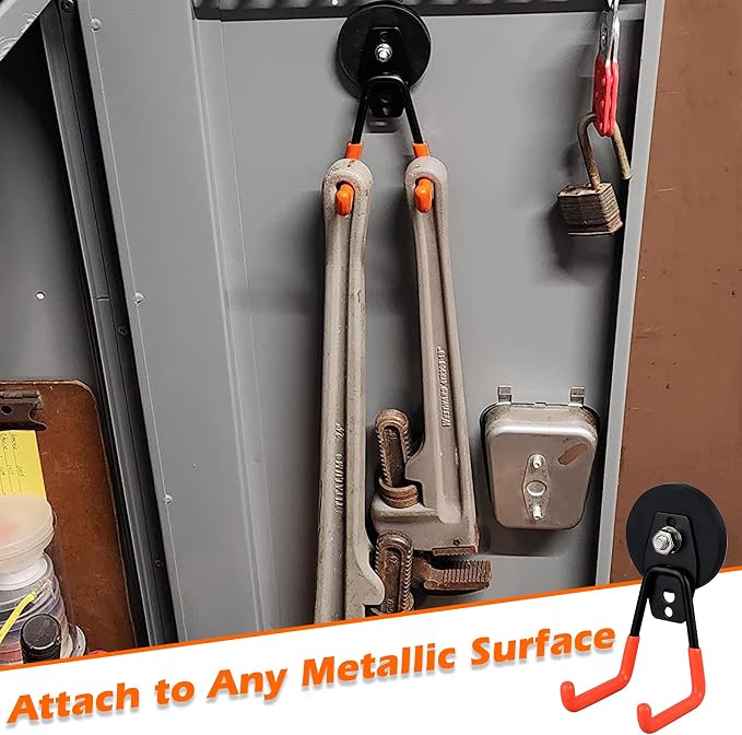 MUTUACTOR Magnetic Hooks, Anti-Slip Double Magnet Hooks Garage Storage Utility - Image 3