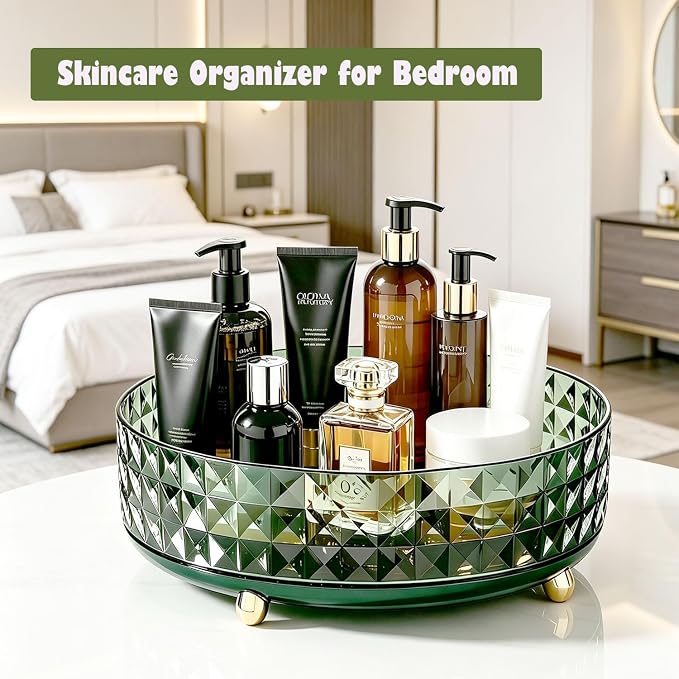 Makeup Perfume Organizer, 9 Inch /23cm 360 Degree Rotating Skincare Organizer - Image 4