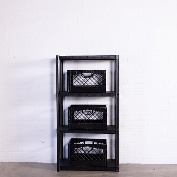 4-Shelf Plastic Storage Shelving Unit, Freestanding Organizer Utility Rack - Image 7