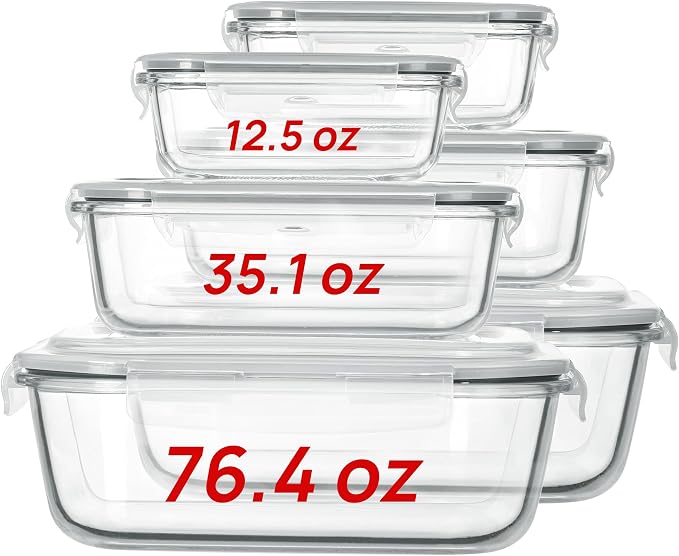 Vtopmart 2.26L/76oz Extra Large Glass Food Storage Containers by Vtopmart