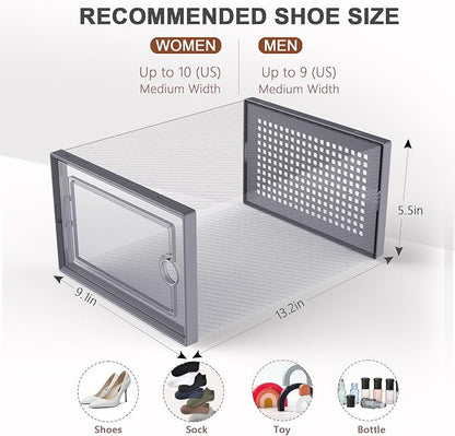 Kuject 12 Pack Large Shoe Boxes, Drop-front design fits women's size 10 - Image 3