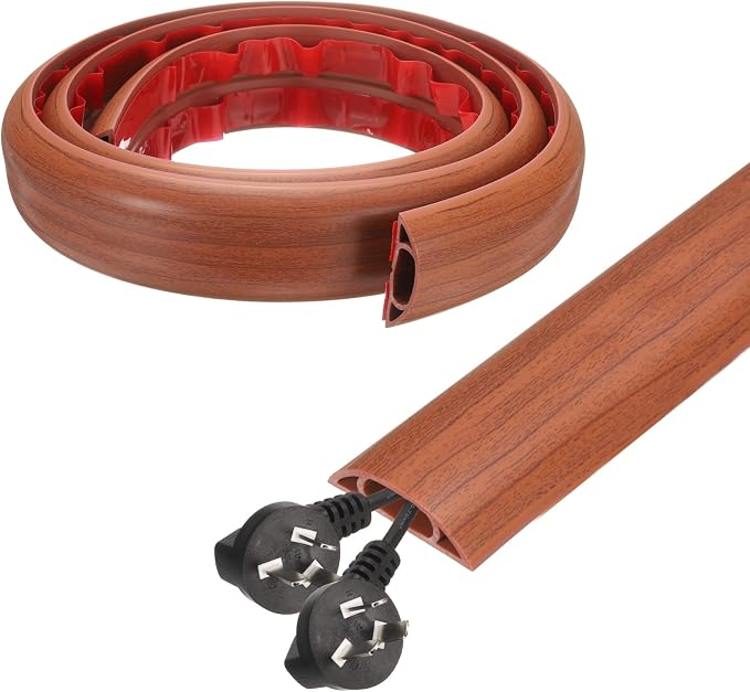 HARFINGTON 4ft Cord Cover Floor W0.6 x H0.33 Inner Channel PVC Hide Extension by HARFINGTON