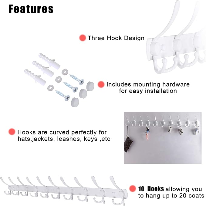 Dseap Coat Rack Wall Mount - Image 8