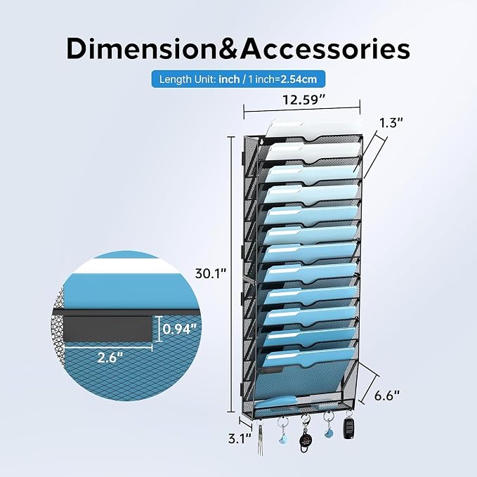 SUPEASY 13-Tier Wall File Holder Organizer - Image 3