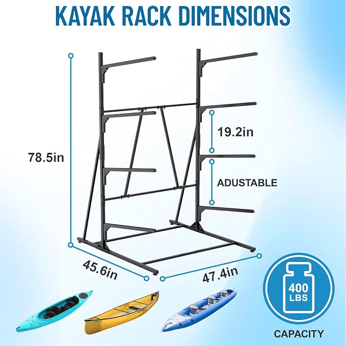 Kayak Storage Rack, Heavy Duty Freestanding Kayak Rack - Image 6