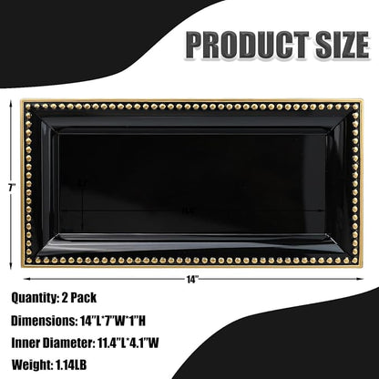 2 Pack Black Bathroom Vanity Tray - Image 5