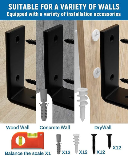 LEOPO 10 inch Shelf Brackets 6-Pack, 1/5 inch Thick Heavy Duty Industrial - Image 6