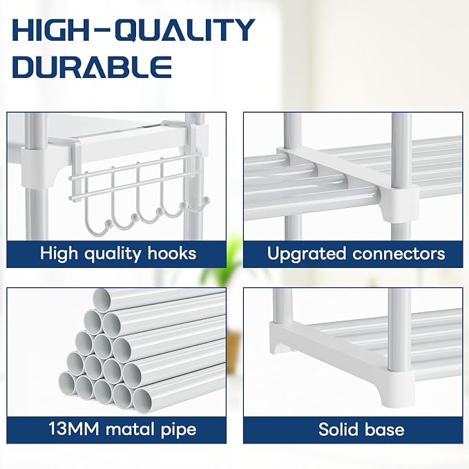 Mavivegue 9 Tiers Shoe Rack Tall Shoe Organizer Shoe Storage 50-55 Pairs - Image 6