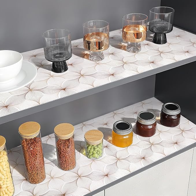Quttisay Shelf Liner for Kitchen Cabinets, Non Adhesive Cabinet Liner, Non-Slip - Image 3