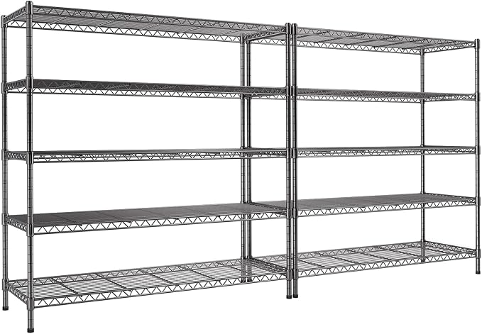 AIRAJ 48” W Storage Shelves Heavy Duty | 3200 LBS Metal Shelving | 5 Tier Wire by AIRAJ