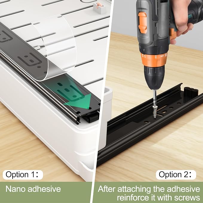 DOMNIU 2 Pack Pull Out Cabinet Organizers Expandable, Plastic Slide Out Drawers - Image 8