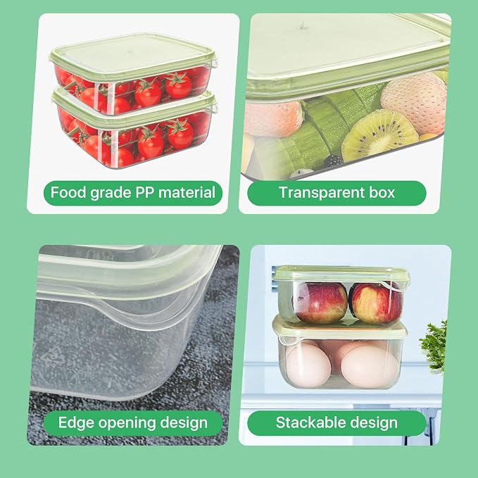 4 Pack Sliced Cheese Container for Fridge, Butter Block Cheese slicer Holder - Image 3