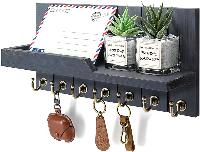 Pine Wood Key Holder Wall Mount by REBEEVISION