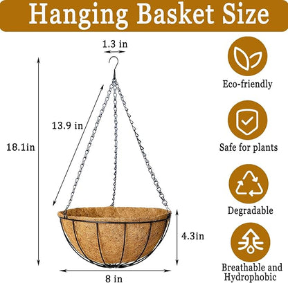 4 Pack Hanging Planters 8 Inch Metal Hanging Planter Basket Flower Pots - Image 3