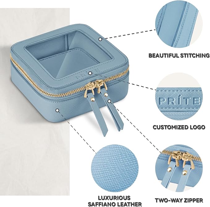 Prite Small Makeup Bag for Women Portable Clear Makeup Bag Cute Mini Waterproof - Image 4