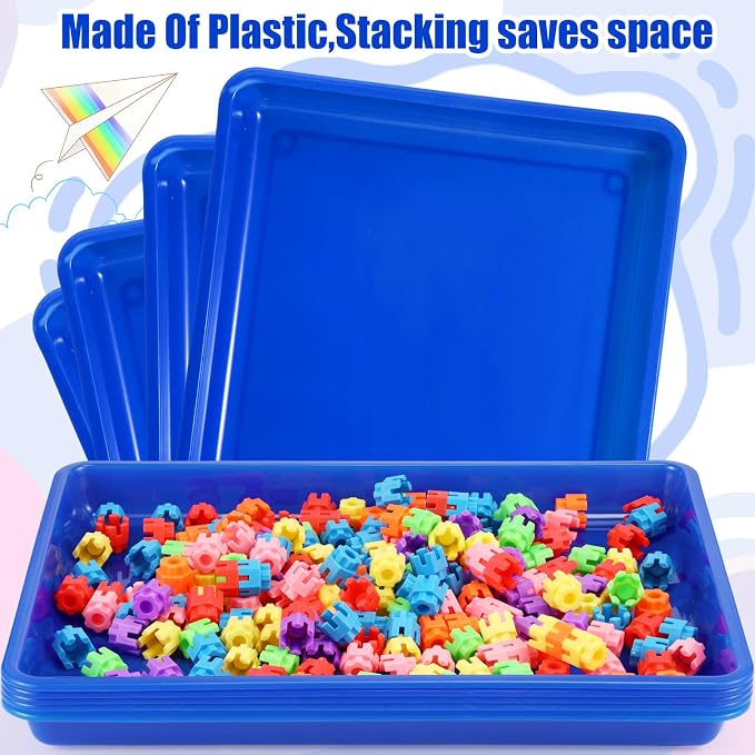 Hoteam 10 Pcs Flat Storage Organizer Tray Bin Paper Tray - Image 4