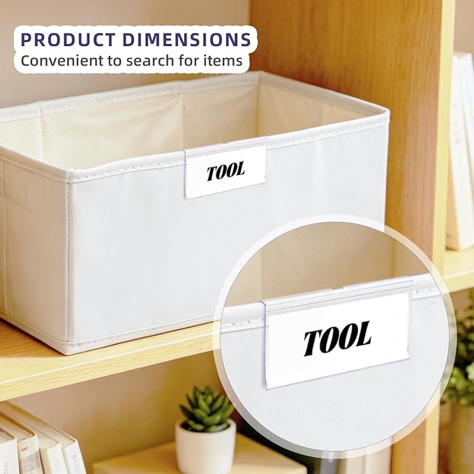 50 Pcs Clear Plastic Wire Shelf Label Holders, Basket Bin Labels Clip On - Image 5