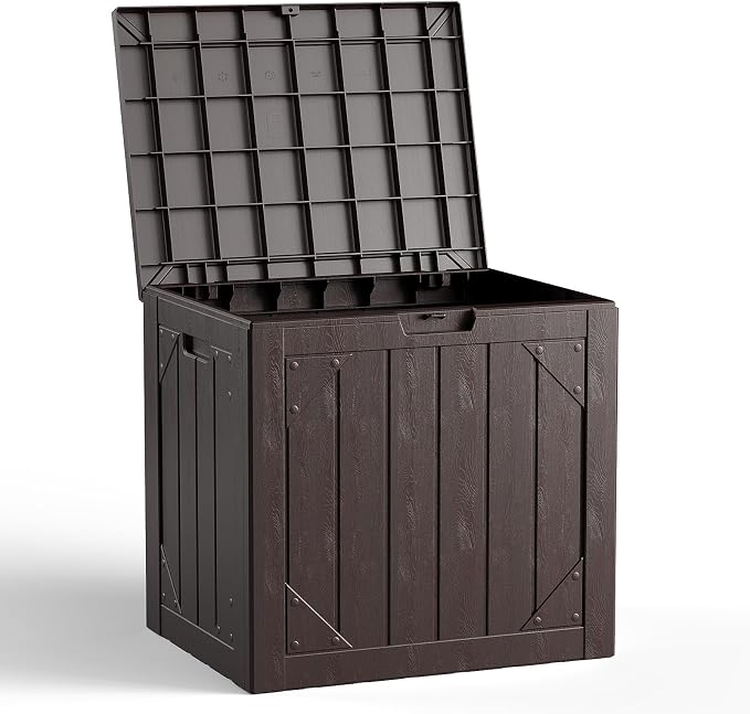 Outdoor Storage Box, 30 Gallon Deck Box Outdoor Storage Bench Outside by FoldingFurniture